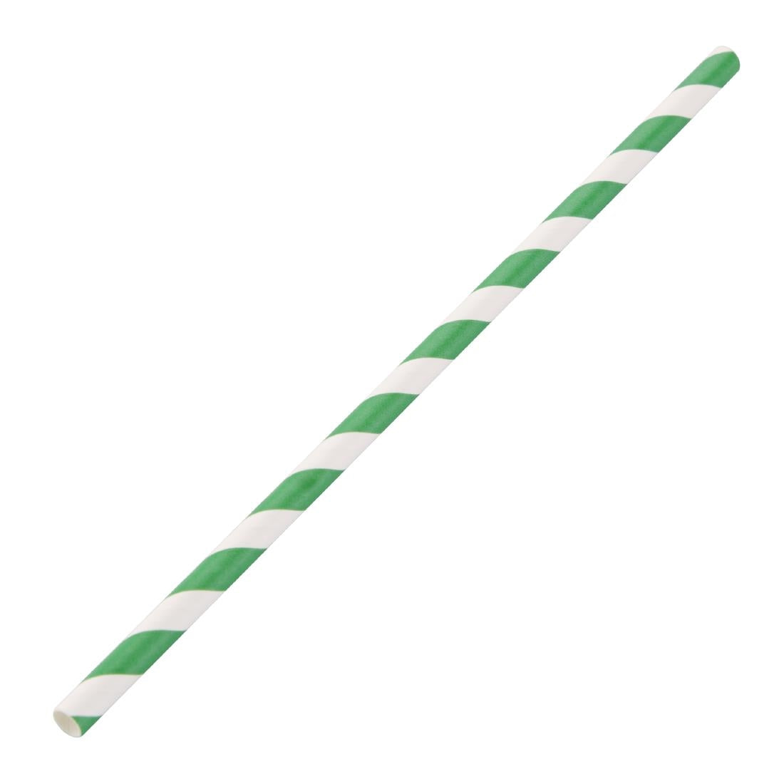 Fiesta Compostable Paper Straws Green Stripes (Pack of 250) - DE928 Fiesta