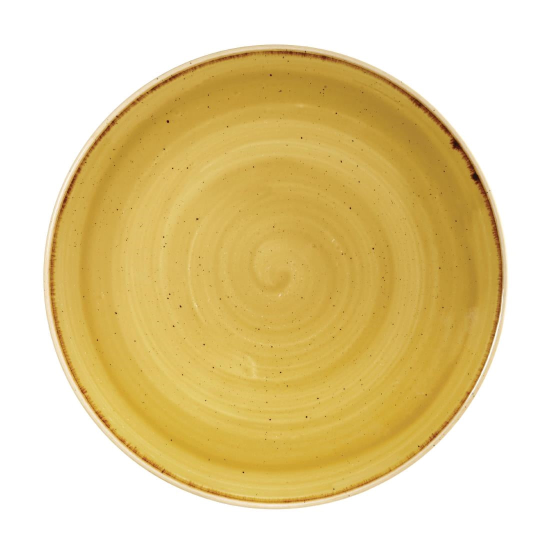 Churchill Stonecast Round Coupe Plates Mustard Seed Yellow 260mm - DF785 Churchill