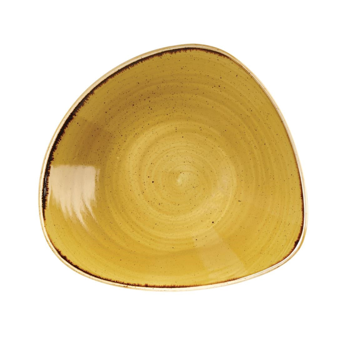 Churchill Stonecast Triangle Bowls Mustard Seed Yellow 229mm - DF790 Churchill