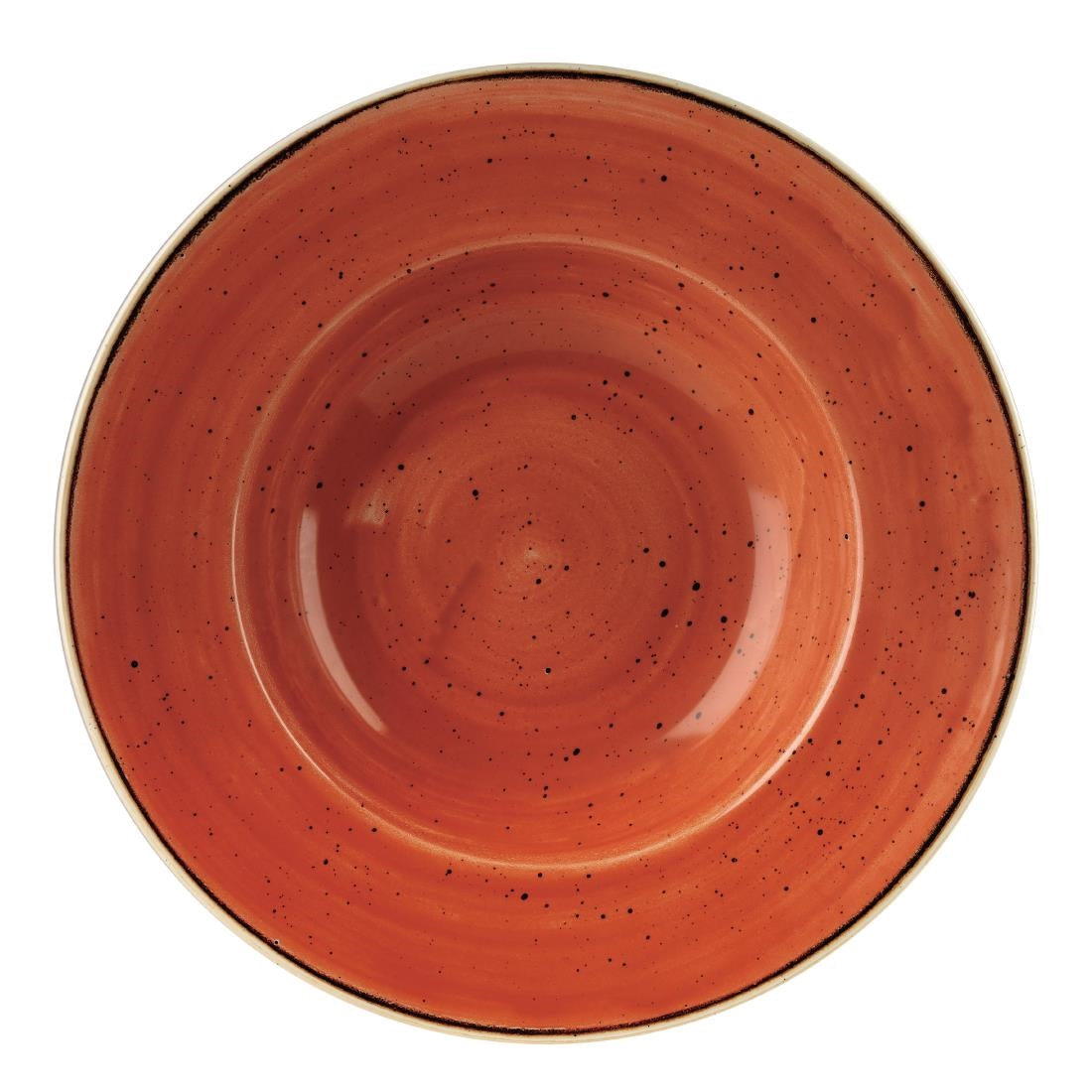 Churchill Stonecast Round Wide Rim Bowls Spiced Orange 277mm - DF794 Churchill