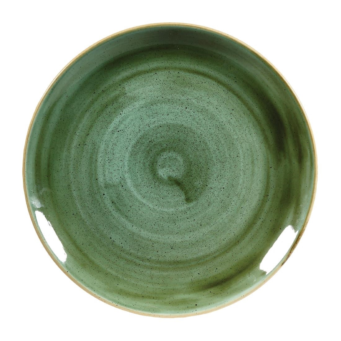Churchill Stonecast Round Coupe Plates Samphire Green 288mm (Pack of 12) - DF994 Churchill