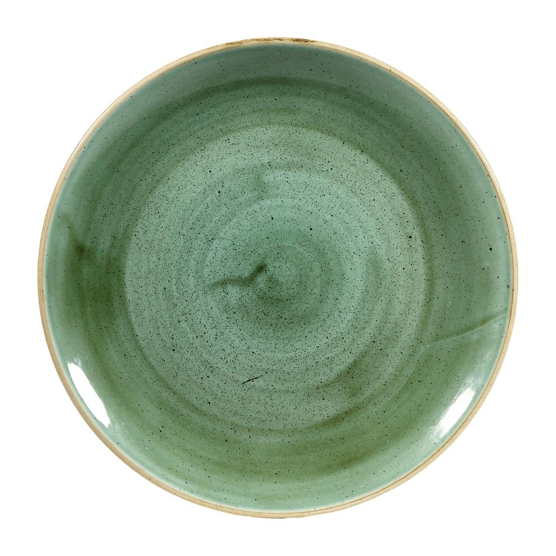 Churchill Stonecast Round Coupe Plates Samphire Green 260mm (Pack of 12) - DF995 Churchill