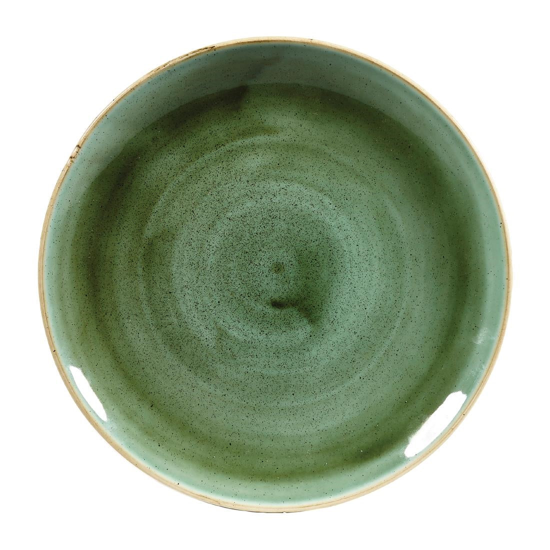 Churchill Stonecast Round Coupe Plates Samphire Green 217mm (Pack of 12) - DF996 Churchill