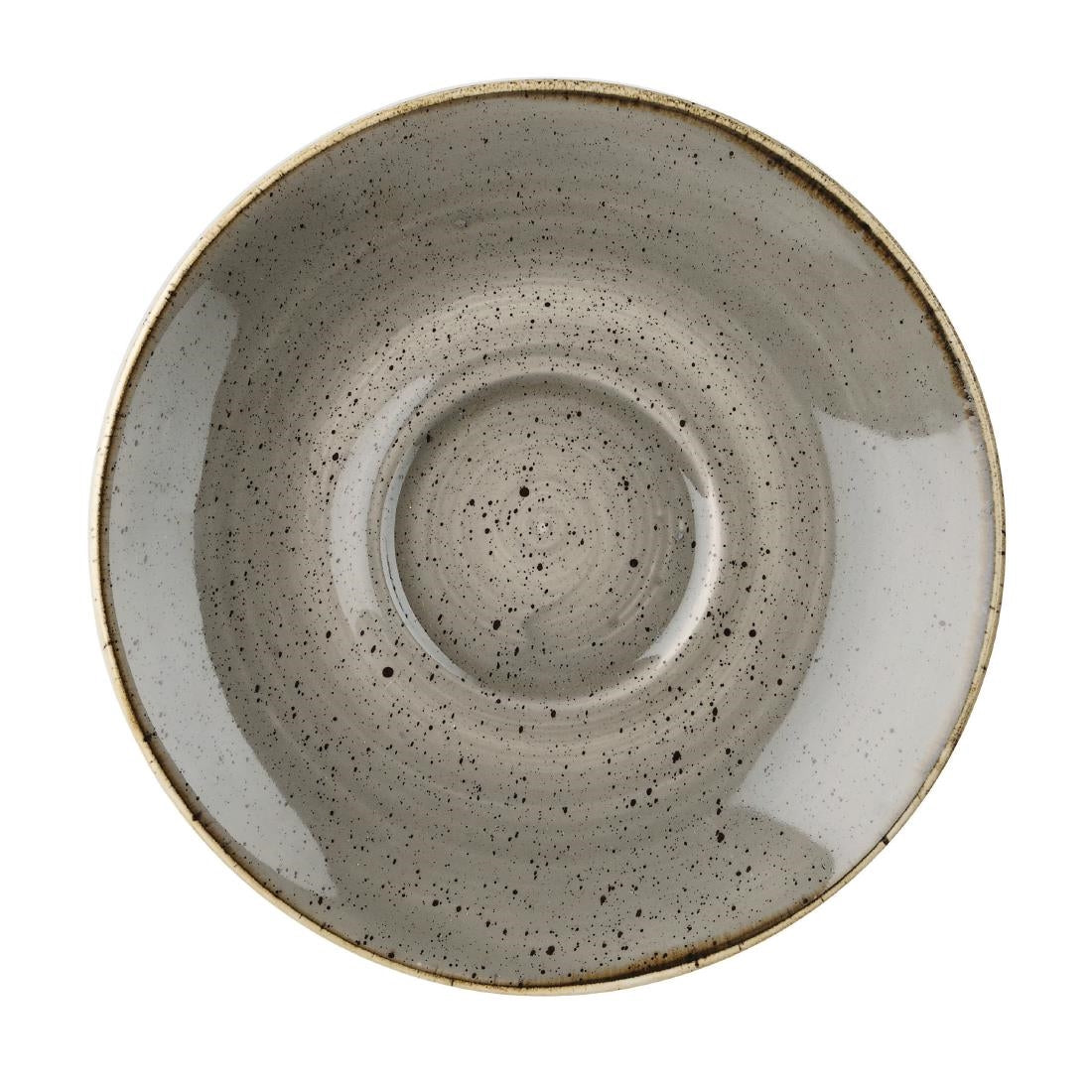 Churchill Stonecast Round Cappuccino Saucers Peppercorn Grey 185mm - DK567 Churchill