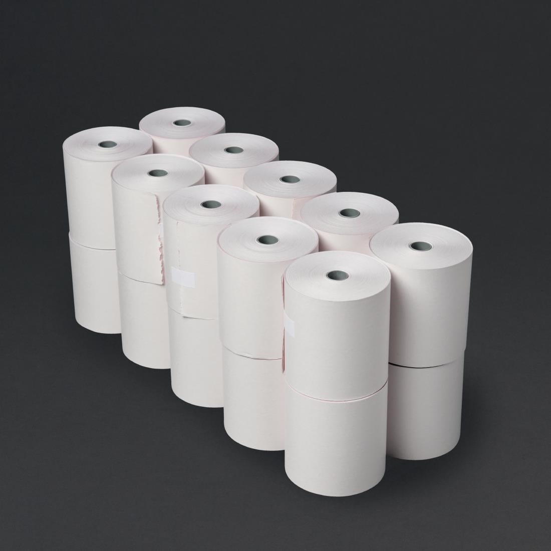 Olympia Non-Thermal 2ply White and Pink Till Roll 76 x 71mm (Pack of 20) - DK595 Olympia