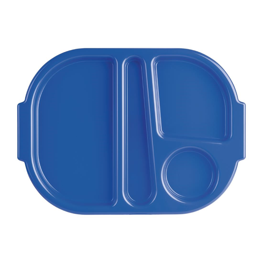 Olympia Kristallon Large Polycarbonate Compartment Food Trays Blue 374mm - U038 Olympia