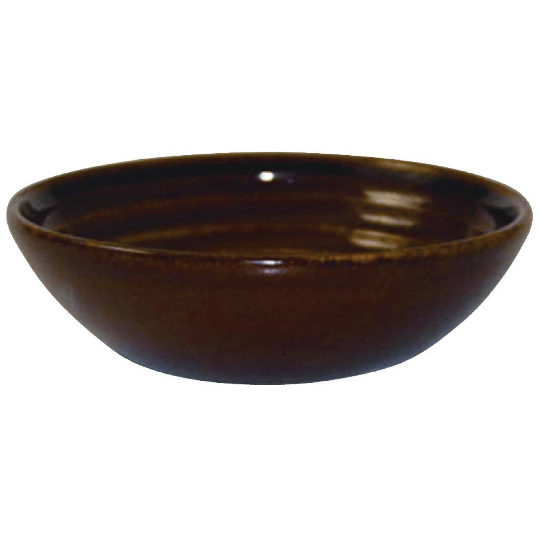 Churchill Bit on the Side Brown Ripple Dip Dishes 113mm (Pack of 12) - DL422 Churchill