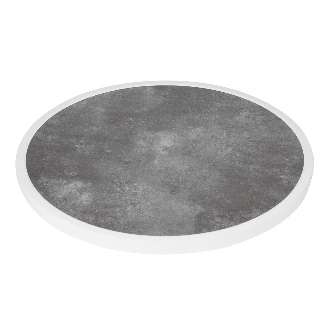 Bolero Fibre Glass Round Table Top Dark Stone Effect 580mm - DL488 Bolero