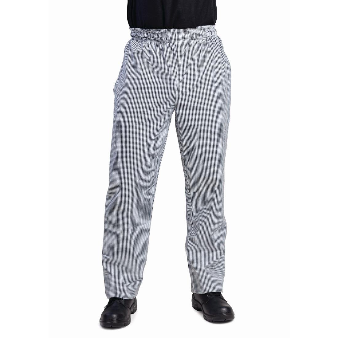 Whites Unisex Vegas Chefs Trousers Black and White Check 2XL - DL712-XXL Whites Chefs Clothing