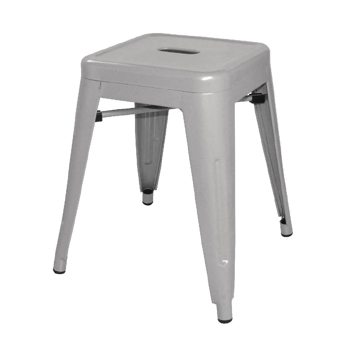 Bolero Bistro Galvanised Steel Low Stool (Pack of 4) - DL875 Bolero