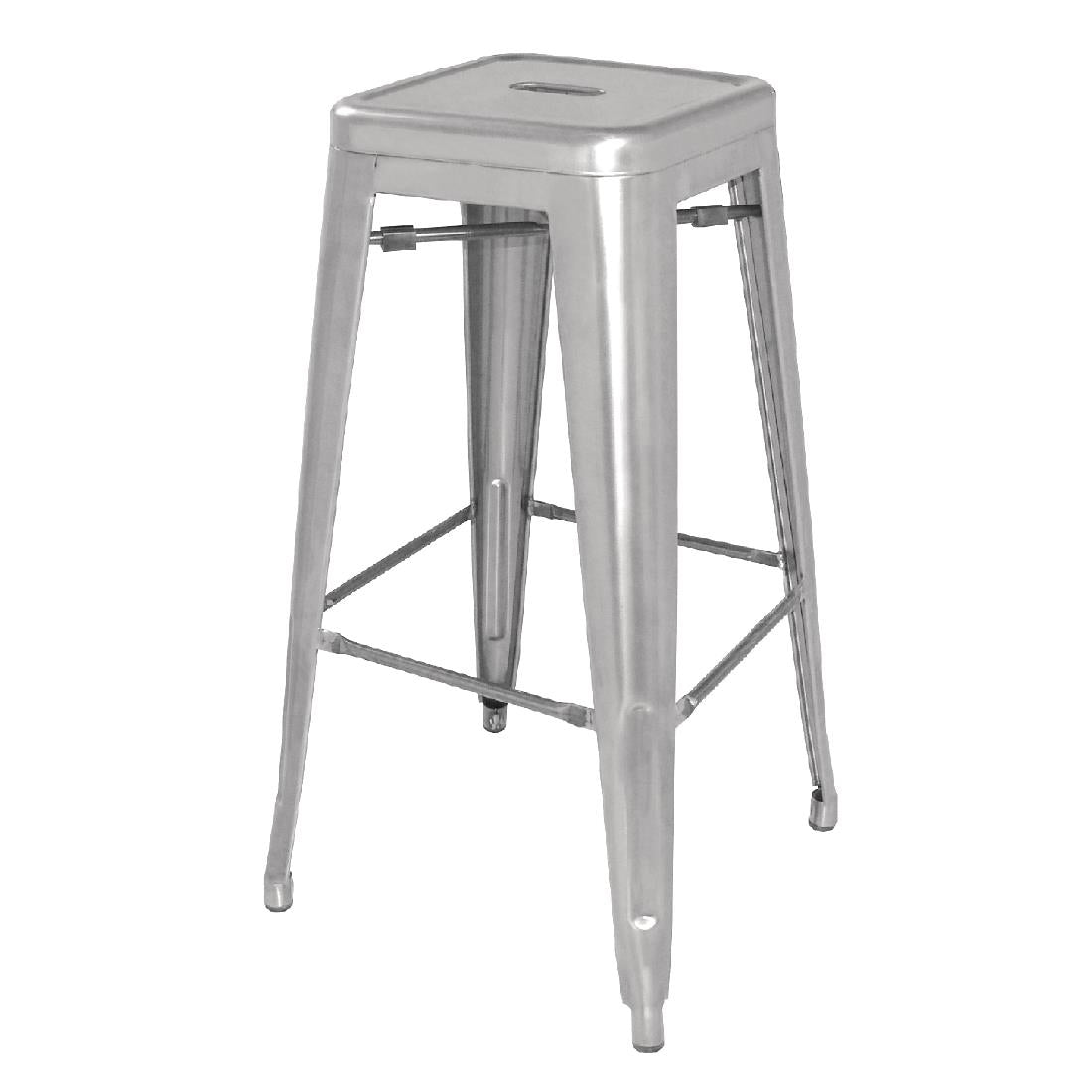 Bolero Bistro Galvanised Steel High Stool (Pack of 4) - DL876 Bolero