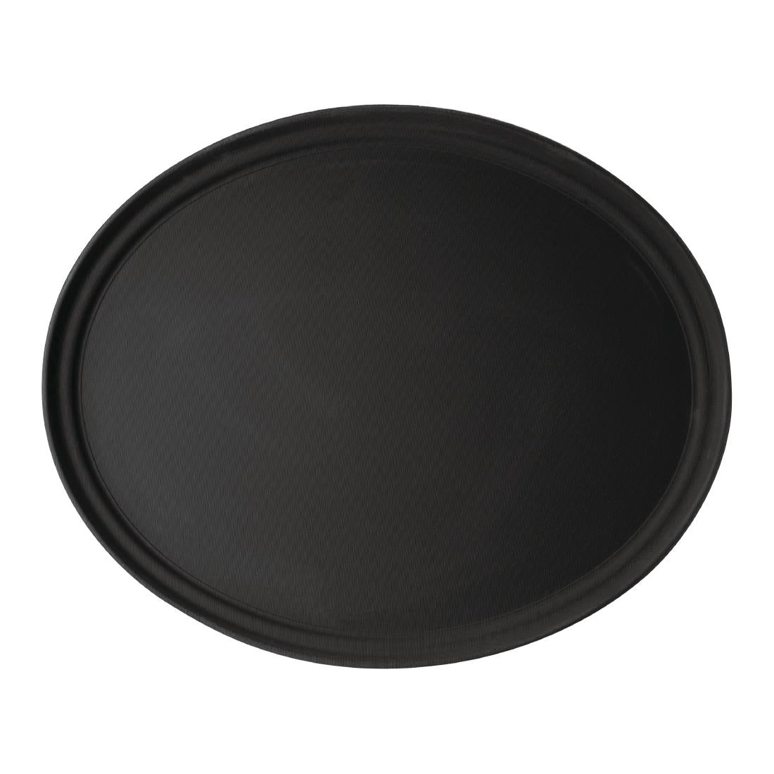Cambro Camtread Large Fibreglass Oval Non-Slip Tray Black 600mm - DM783 Cambro