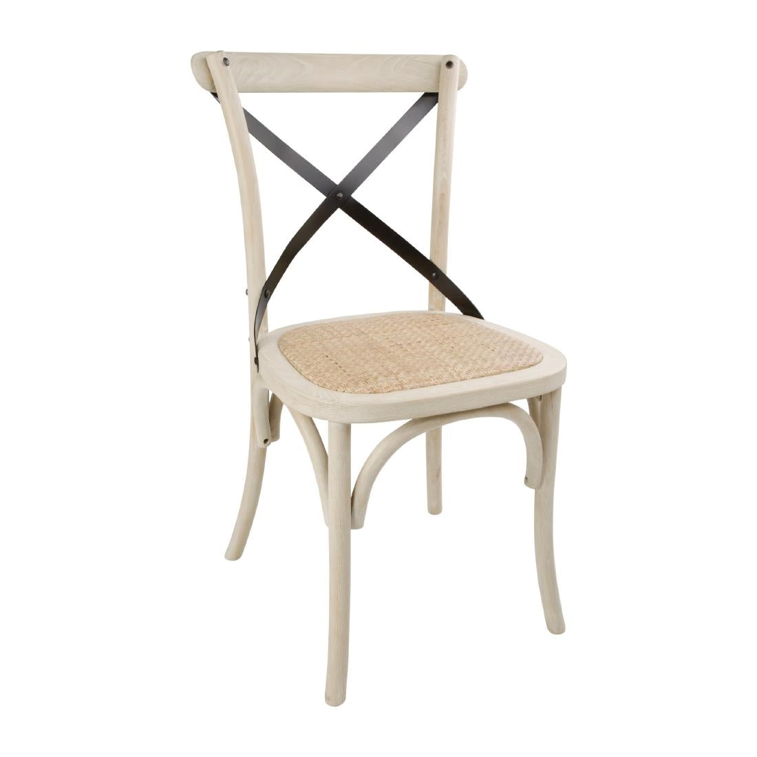 Bolero Bentwood Chairs with Metal Cross Backrest (Pack of 2) - DR306 Bolero