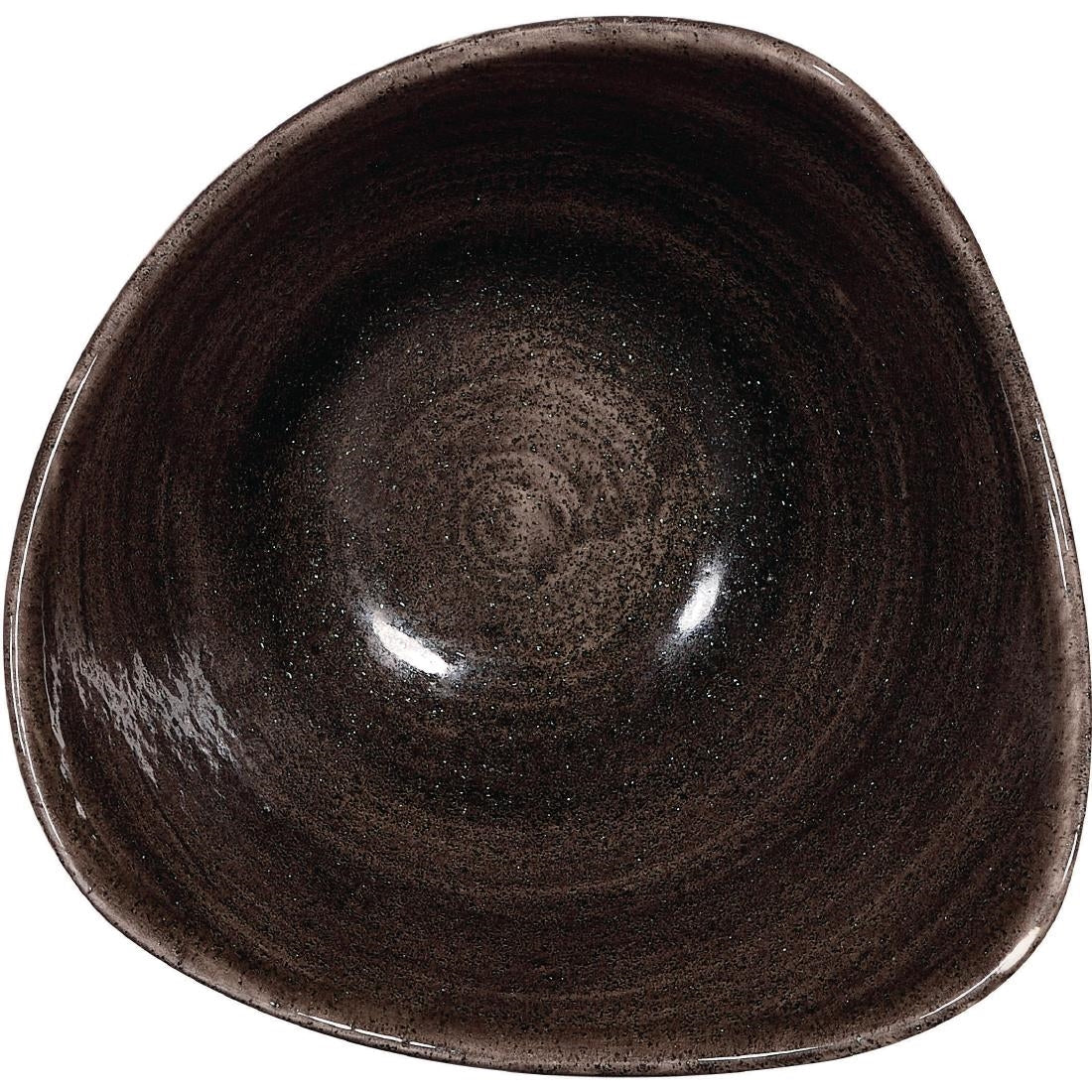 Churchill Stonecast Patina Triangular Bowls Black 153mm (Pack of 12) - DR657 Churchill