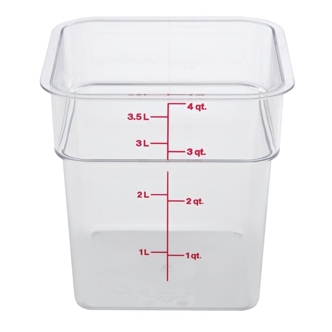 Cambro Square Polycarbonate Food Storage Container 3.8 Ltr (Pack of 6) - DT196 Cambro