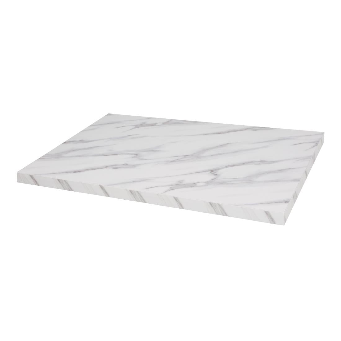 Bolero Pre-Drilled Rectangular Table Top Marble Effect 700mm - DT447 Bolero