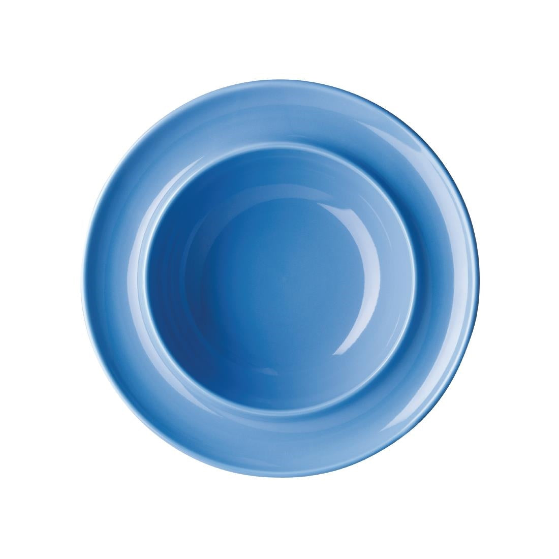 Olympia Heritage Raised Rim Bowls Blue 205mm (Pack of 4) - DW142 Olympia