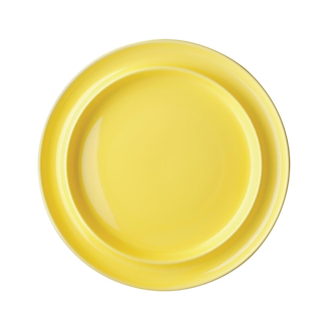Olympia Heritage Raised Rim Plates Yellow 253mm (Pack of 4) - DW147 Olympia