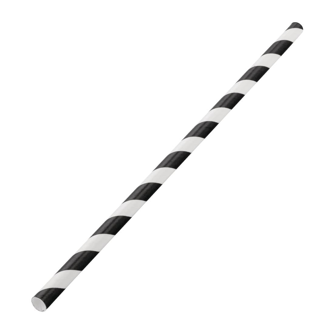 Utopia Biodegradable Paper Straws Black Stripes (Pack of 250) - DW196 Utopia