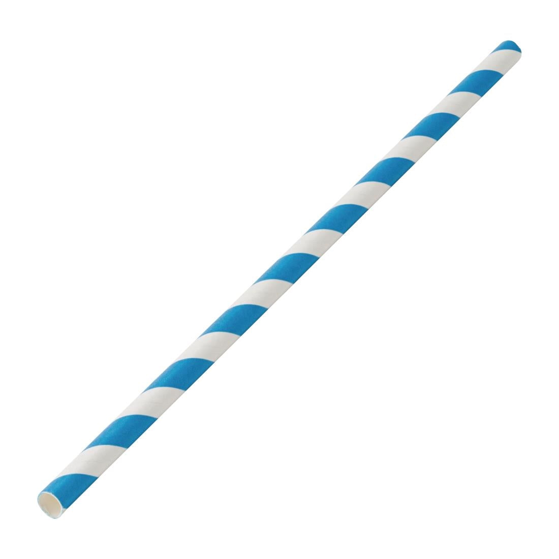 Utopia Biodegradable Paper Straws Blue Stripes (Pack of 250) - DW198 Utopia