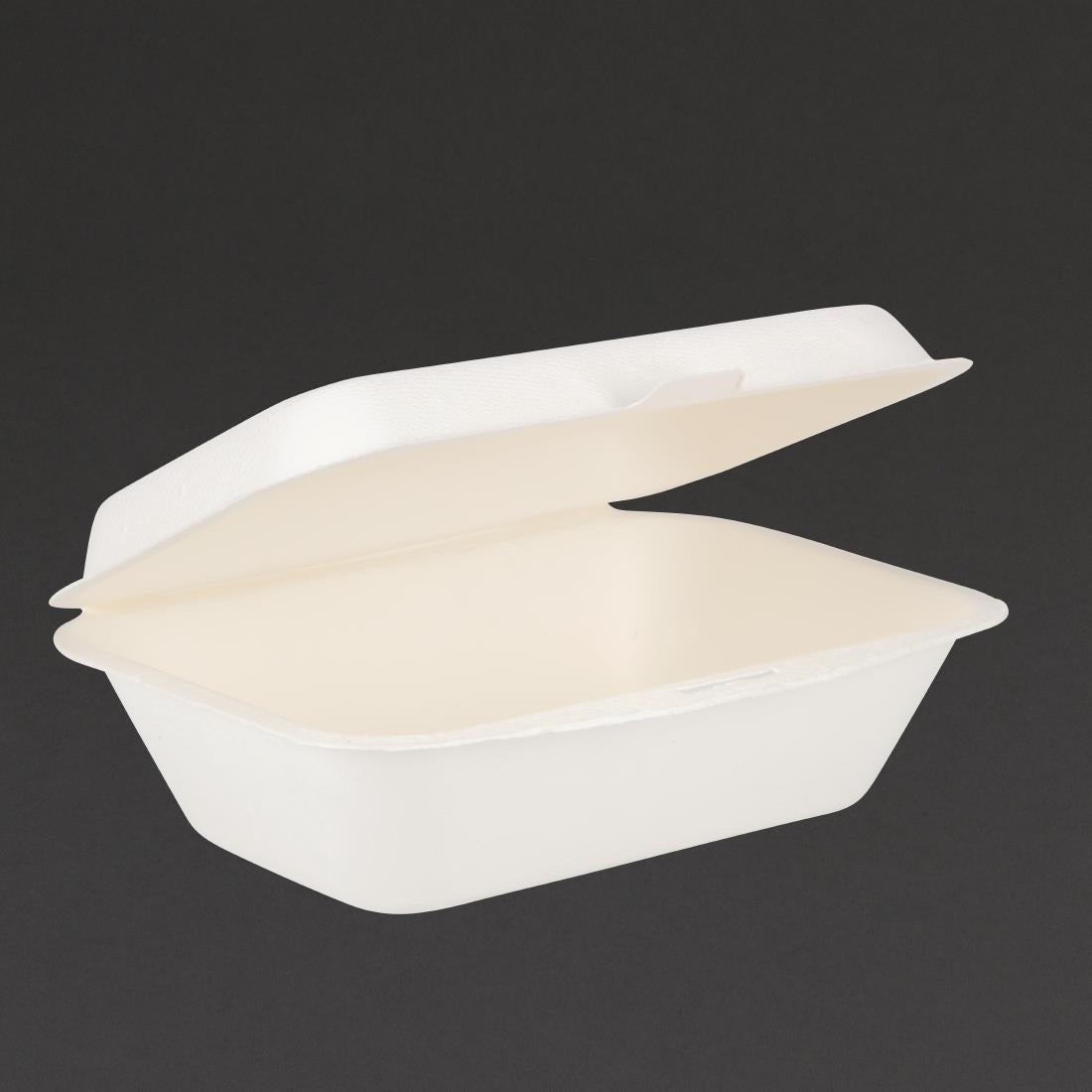 Fiesta Compostable Bagasse Hinged Food Containers 183mm (Pack of 250) - DW248 Fiesta