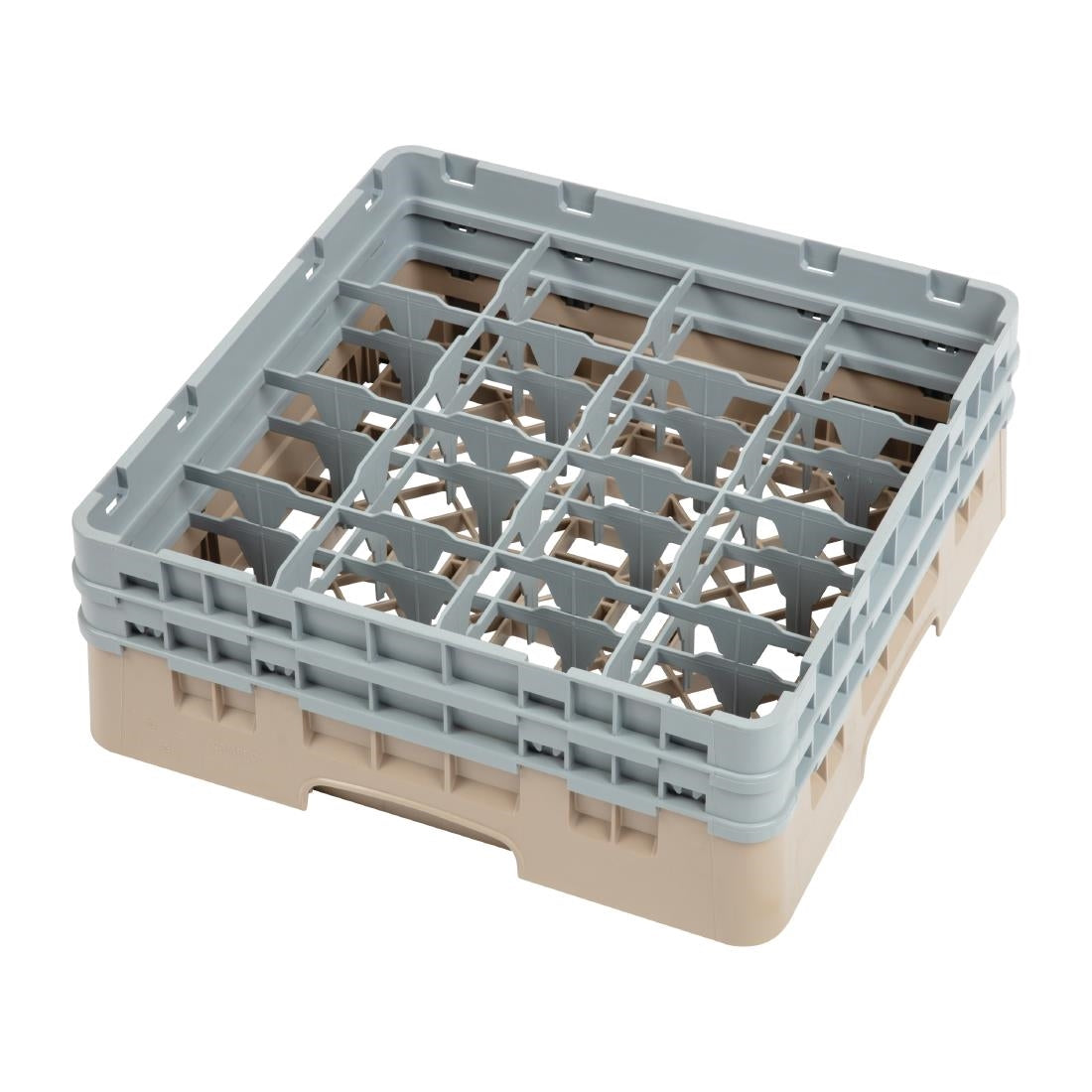 Cambro Camrack Beige 16 Compartments Max Glass Height 133mm - DW551 Cambro