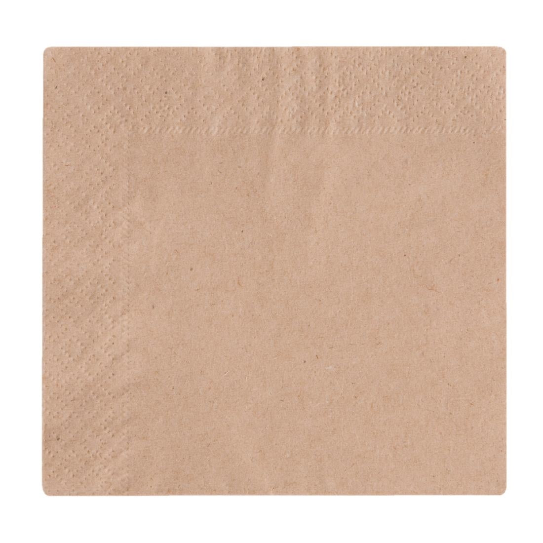 Vegware Recycled Cocktail Napkin Kraft 24x24cm 2ply 1/4 Fold (Pack of 4000) - DW629 Vegware