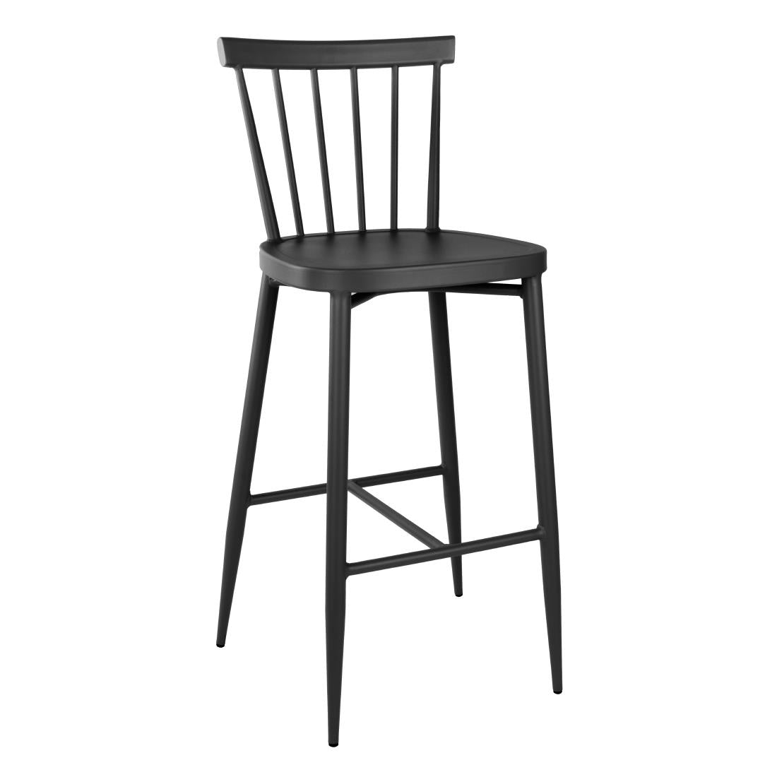 Bolero Windsor Aluminium Black High Stools (Pack of 2) - DX688 Bolero