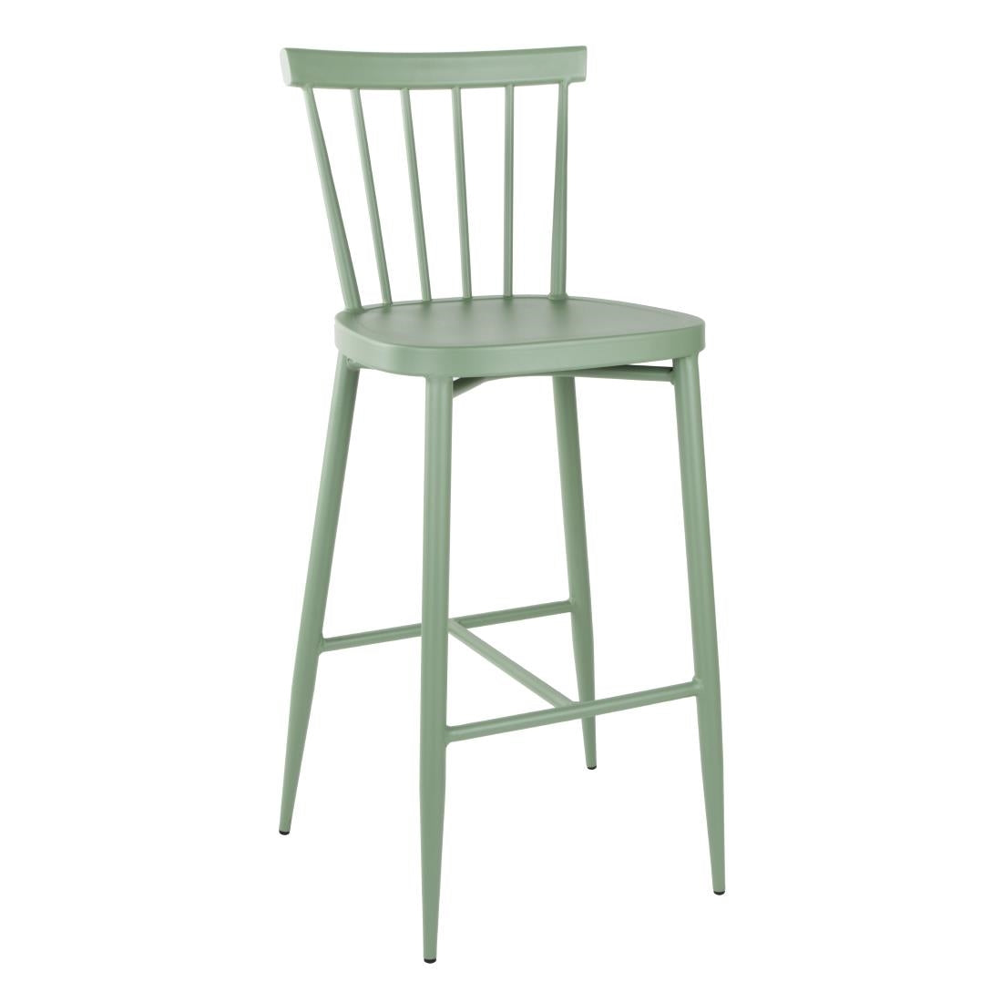 Bolero Windsor Aluminium Green High Stools (Pack of 2) - DX689 Bolero