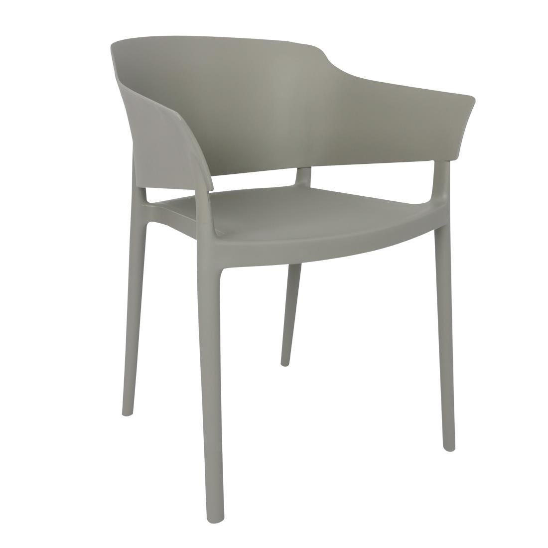 Bolero Lorenzo Cafe Chairs Medium Grey (Pack of 2) - DX970 Bolero