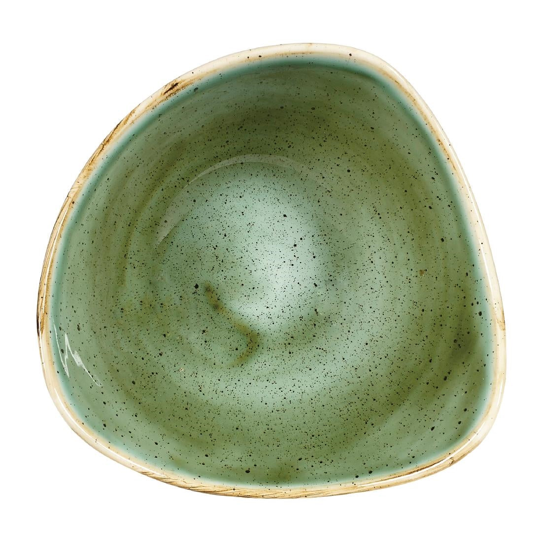 Churchill Stonecast Triangular Bowls Samphire Green 153mm (Pack of 12) - DY045 Churchill
