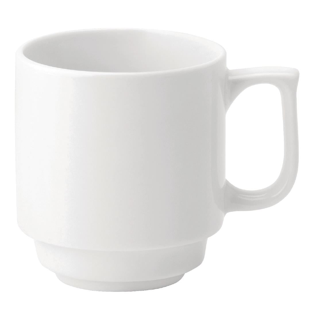 Utopia Pure White Stacking Mugs 280ml (Pack of 36) - DY336 Utopia