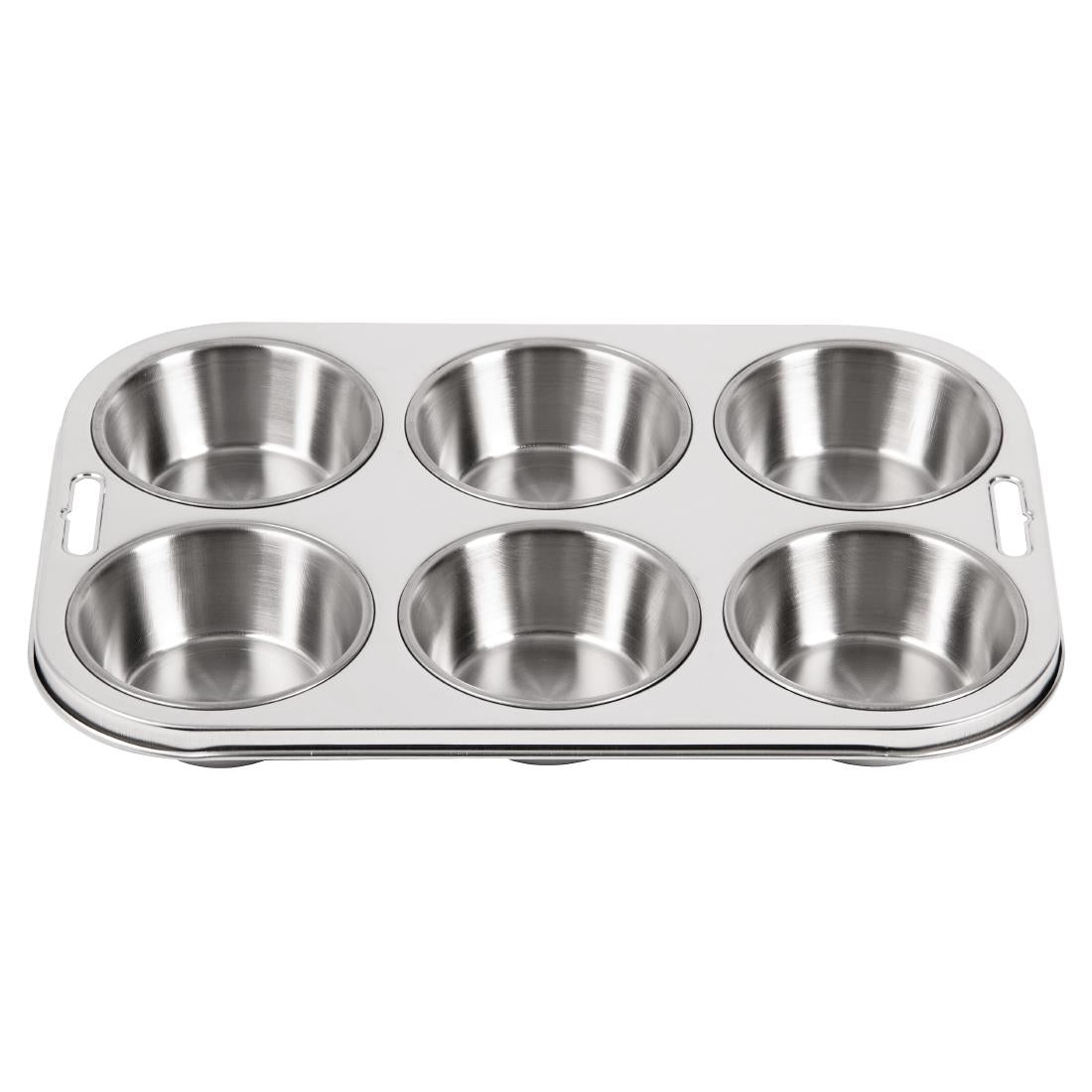 Vogue Stainless Steel Deep Muffin Tray 6 Cup - E714 Vogue
