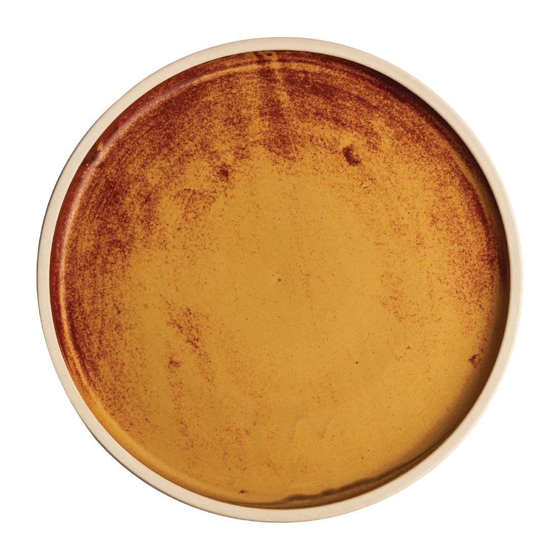 Olympia Canvas Flat Round Plate Sienna Rust 250mm (Pack of 6) - FA308 Olympia