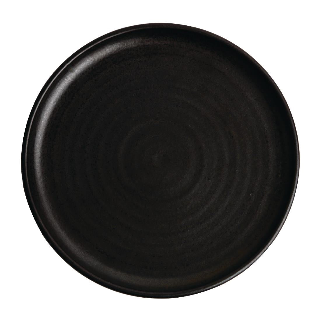 Olympia Canvas Small Rim Round Plate Delhi Black 265mm (Pack of 6) - FA317 Olympia