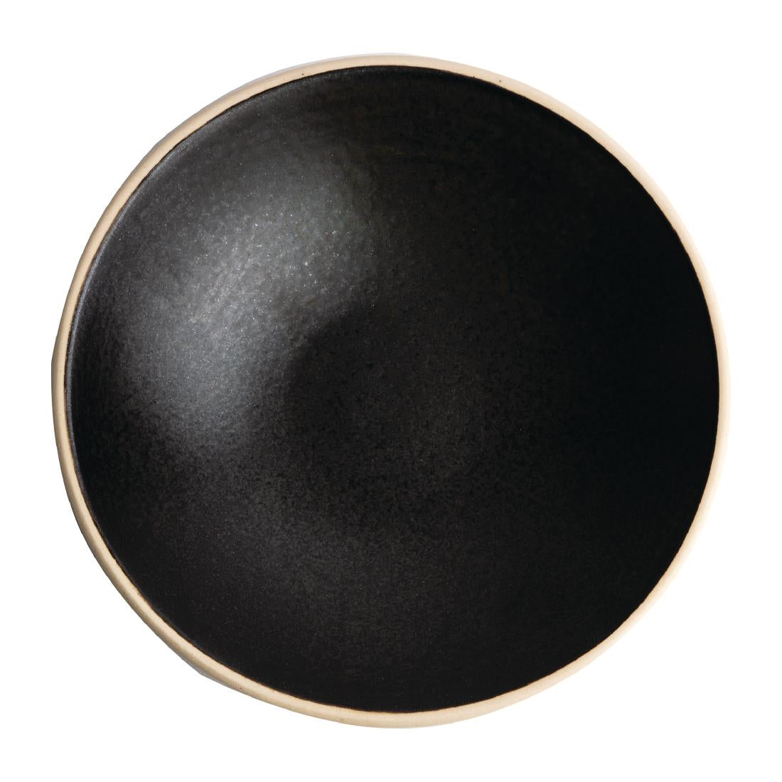 Olympia Canvas Shallow Tapered Bowl Delhi Black 200mm (Pack of 6) - FA319 Olympia