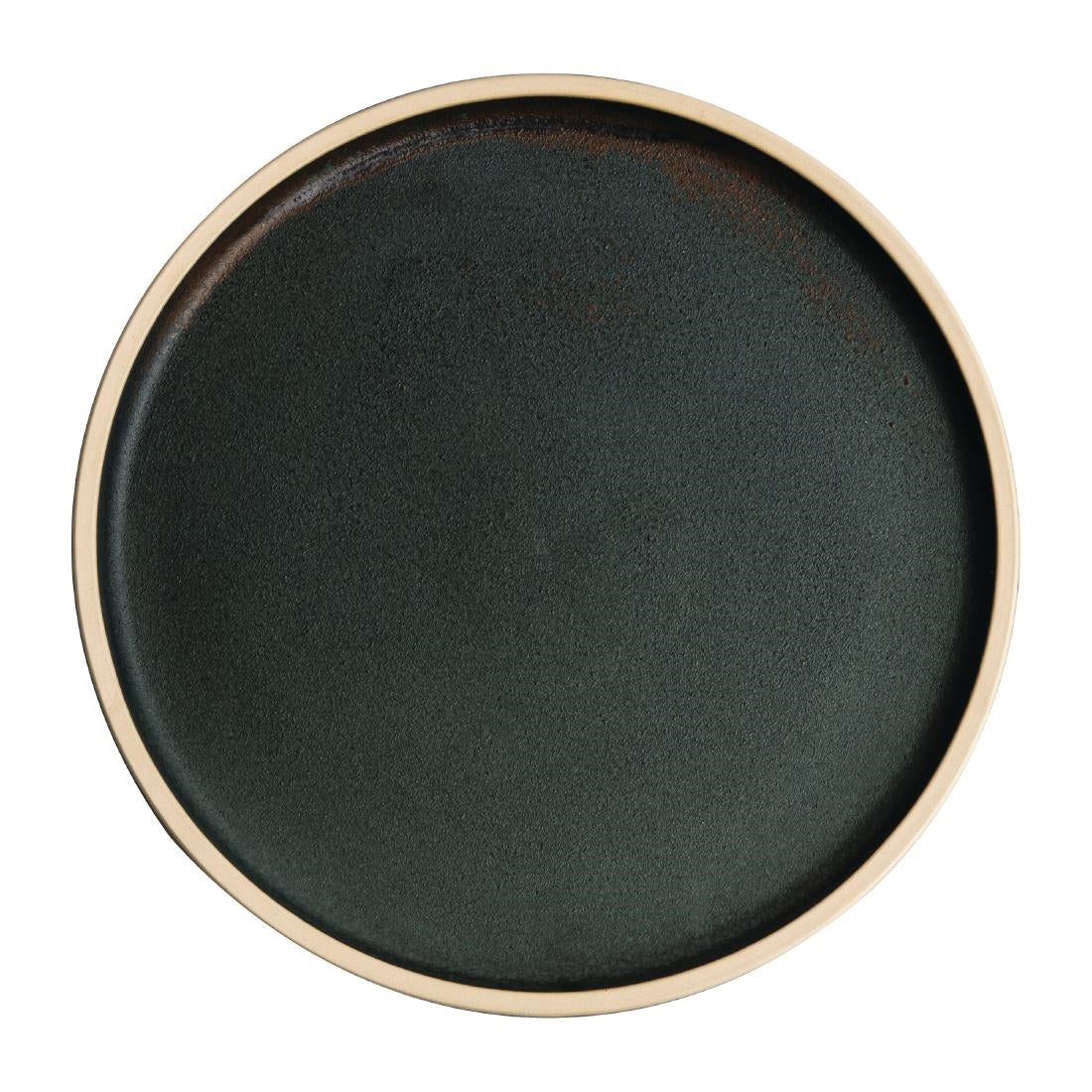 Olympia Canvas Flat Round Plate Green Verdigris 250mm (Pack of 6) - FA322 Olympia