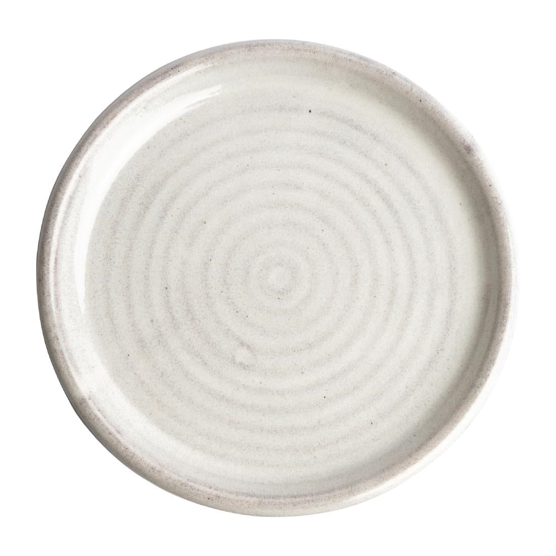 Olympia Canvas Small Rim Round Plate Murano White 180mm (Pack of 6) - FA330 Olympia
