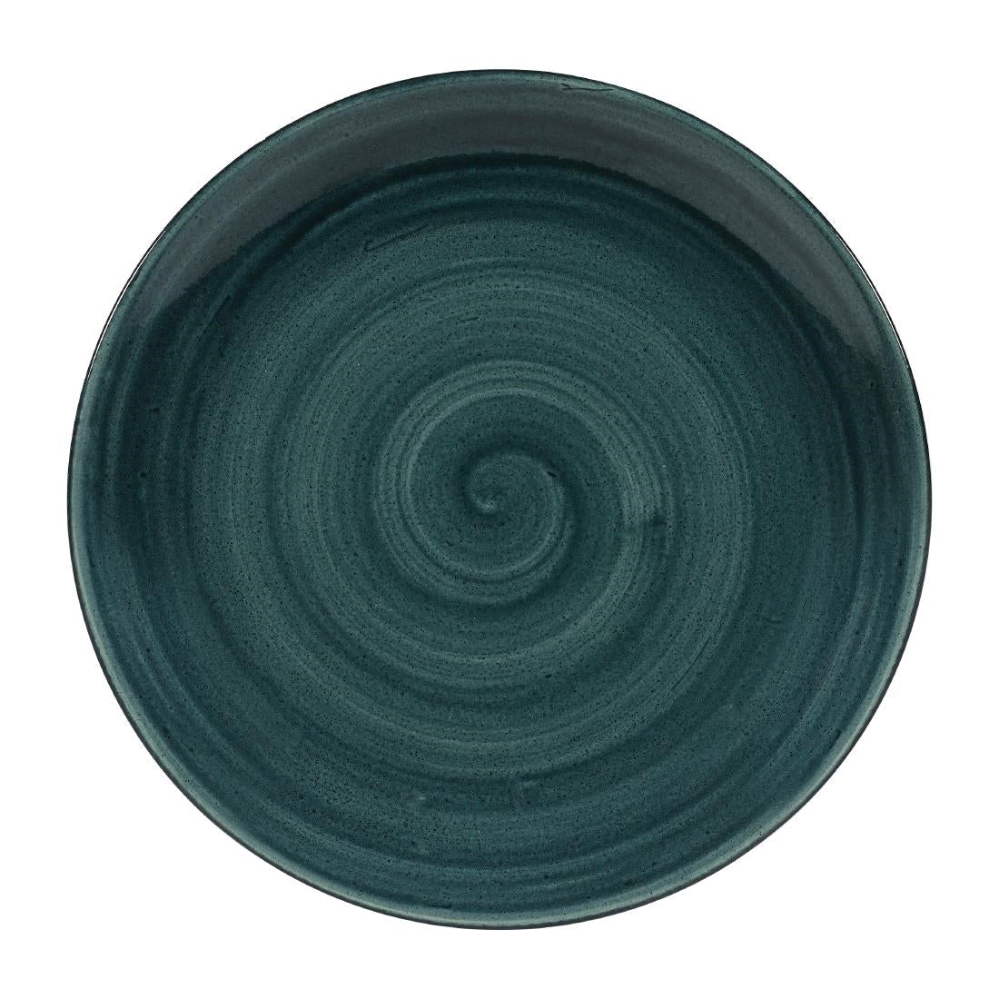 Churchill Stonecast Patina Coupe Plates Rustic Teal 260mm (Pack of 12) - FA590 Churchill