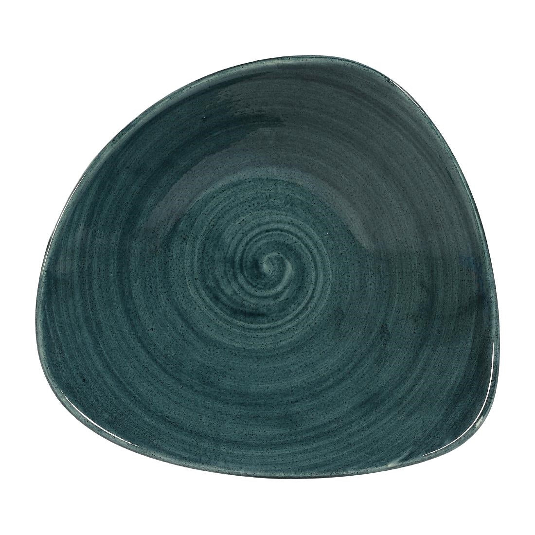 Churchill Stonecast Patina Triangular Bowls Rustic Teal 21oz 235mm (Pack of 12) - FA597 Churchill