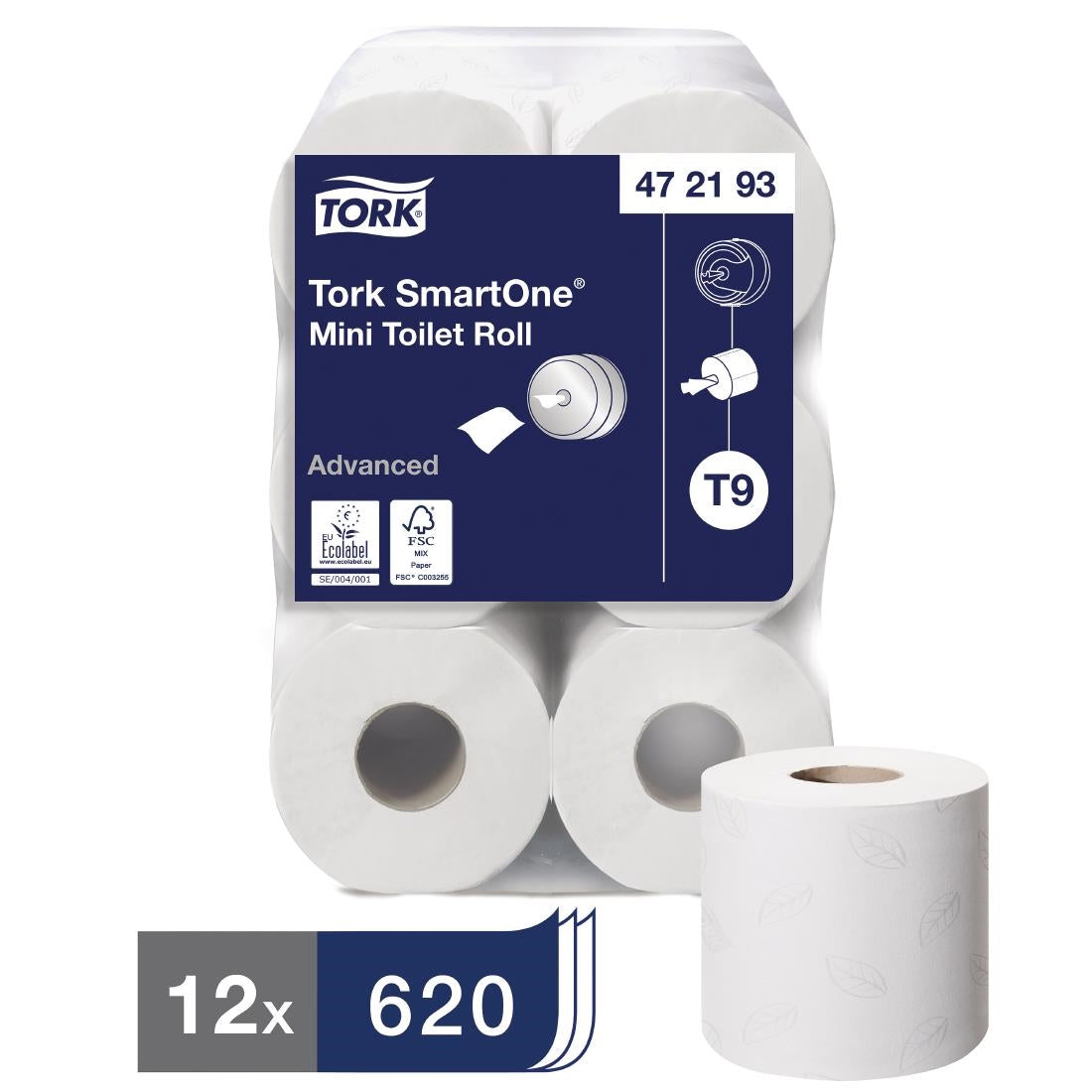 Tork SmartOne Mini Toilet Rolls (Pack of 12) - FA700 Tork