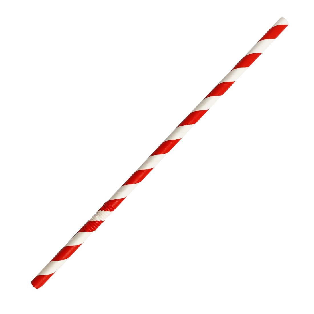 Fiesta Compostable Bendy Paper Straws Red Stripes (Pack of 250) - FB142 Fiesta