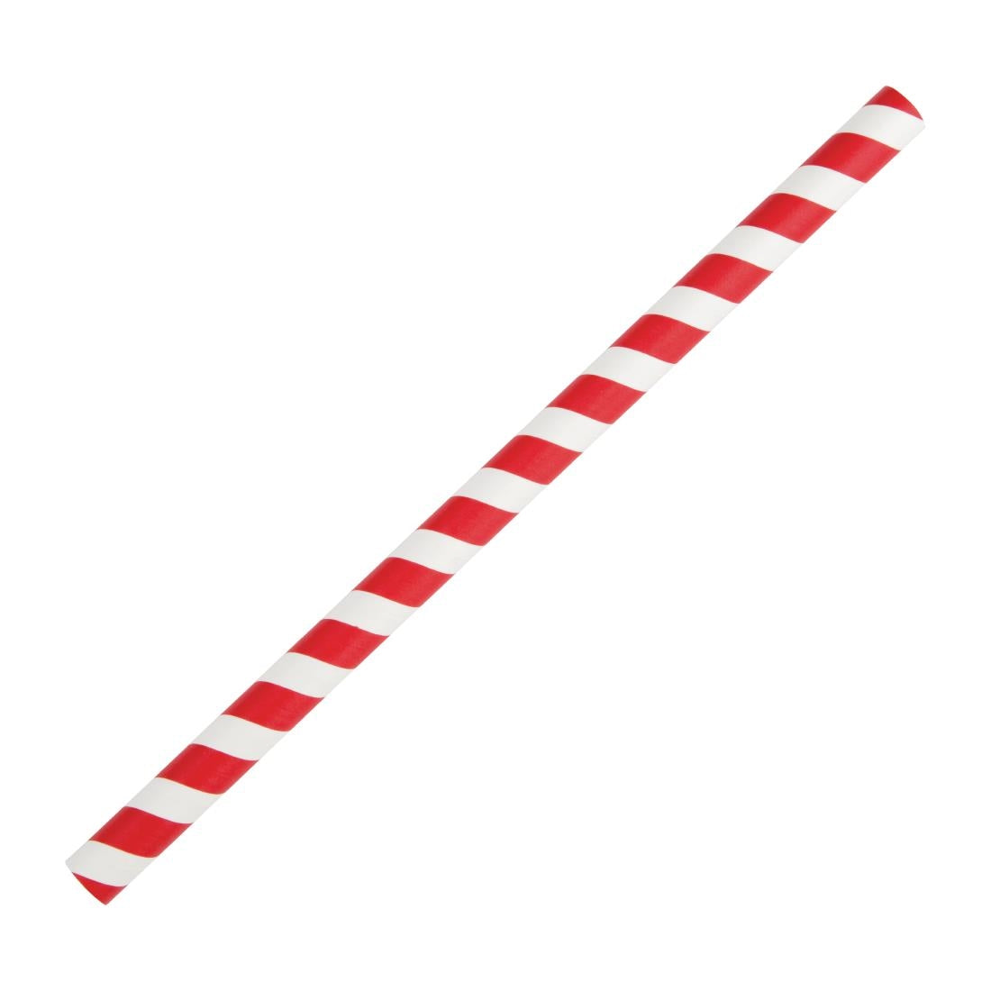 Fiesta Compostable Paper Smoothie Straws Red Stripes (Pack of 250) - FB147 Fiesta