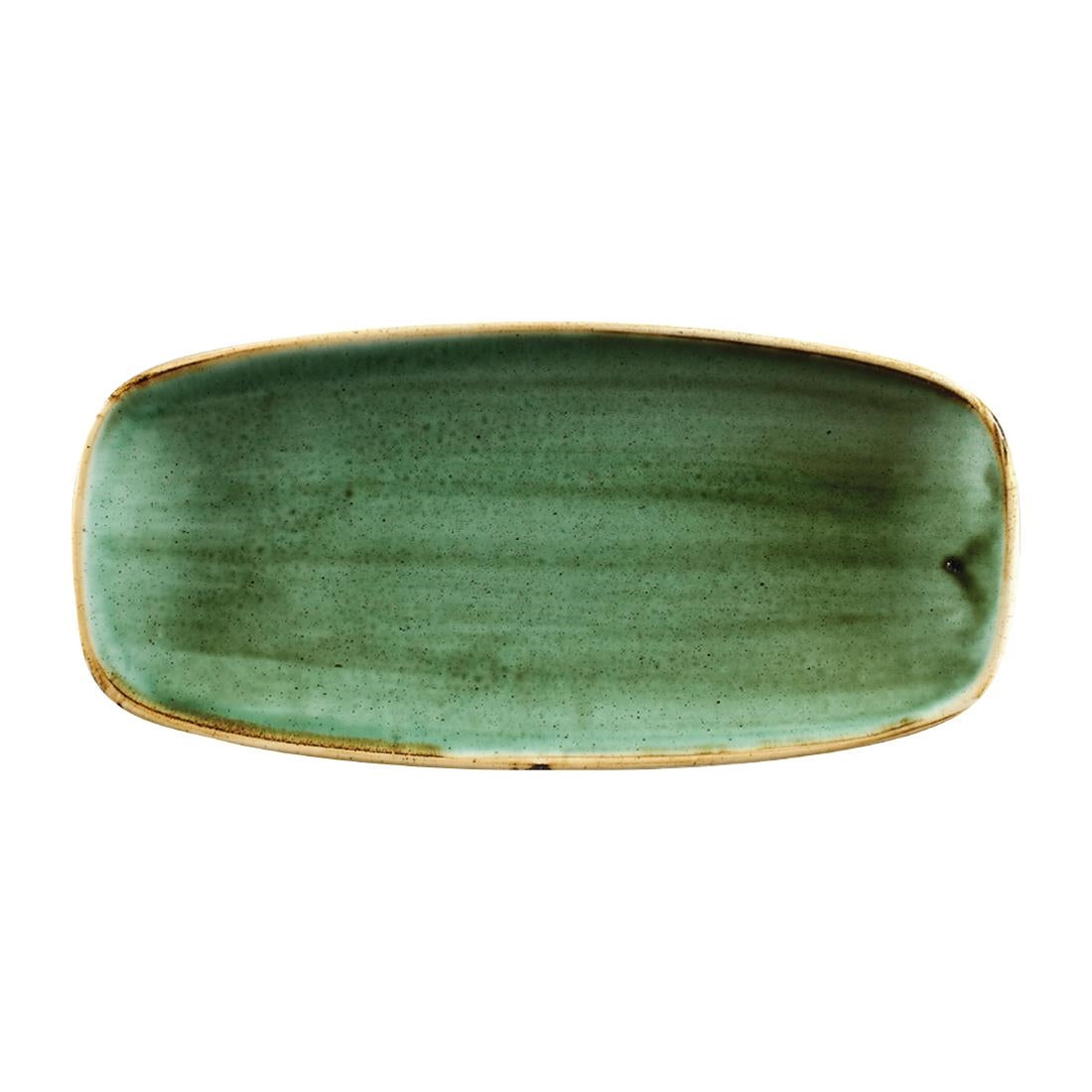 Churchill Stonecast No. 4 Oblong Chefs Plates Samphire Green 269 x 127mm (Pack of 12) - FC154 Churchill
