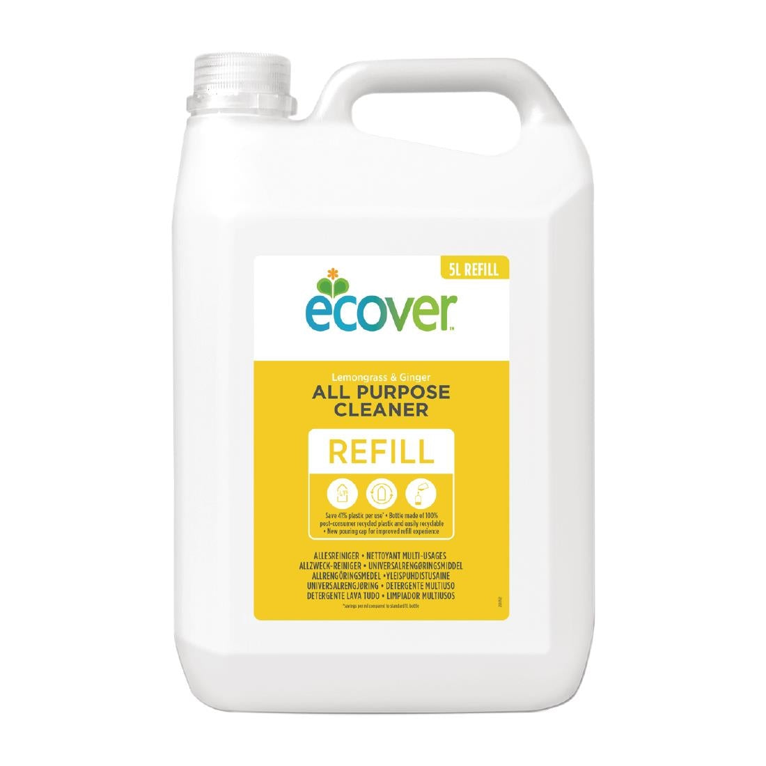 Ecover Lemongrass and Ginger All-Purpose Cleaner Concentrate 5Ltr - CX190 Ecover