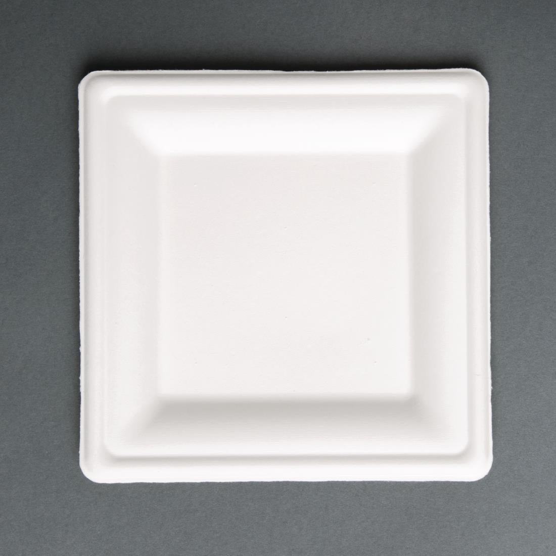 Fiesta Compostable Bagasse Square Plates 204mm (Pack of 50) - FC519 Fiesta