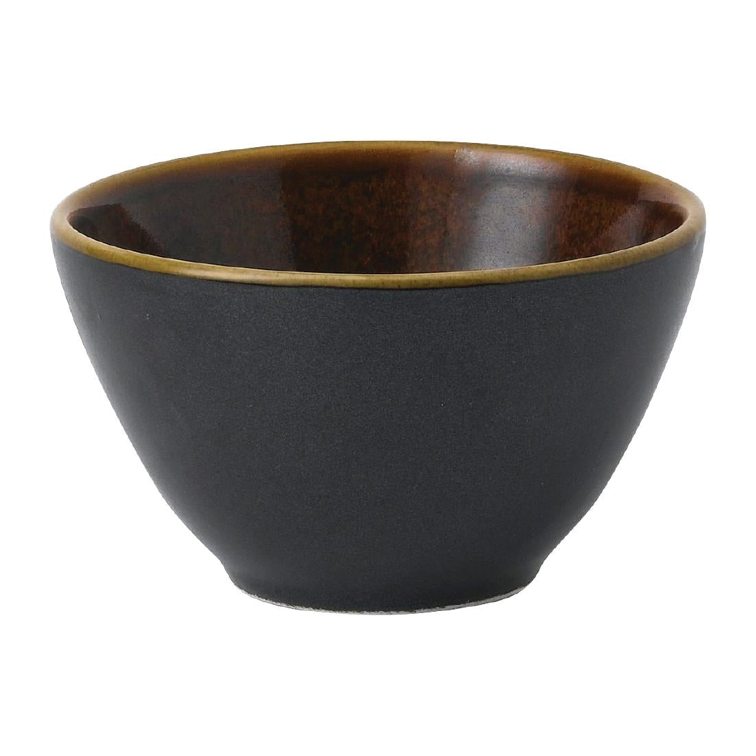 Churchill Super Vitrified Nourish Black Onyx Two Tone Contour Deep Bowls 8oz (Pack of 12) - FD817 Churchill