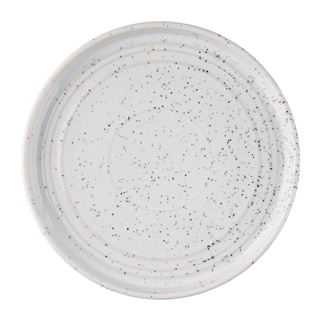Olympia Cavolo Flat Round Plates White Speckle 180mm (Pack of 6) - FD902 Olympia