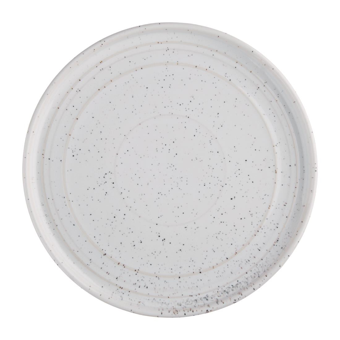 Olympia Cavolo Flat Round Plates White Speckle 220mm (Pack of 6) - FD903 Olympia