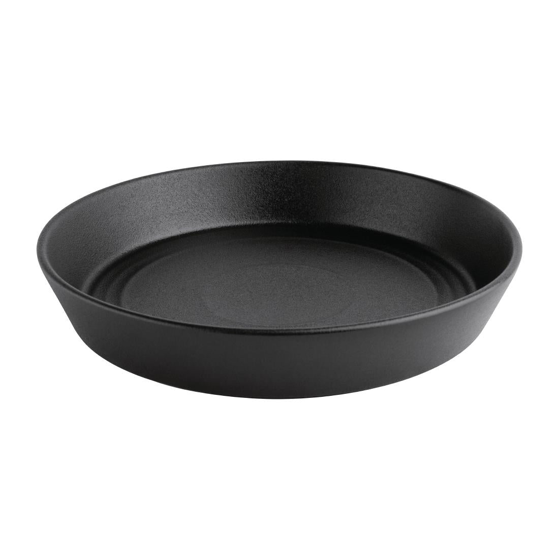 Olympia Cavolo Flat Round Bowls Textured Black 220mm (Pack of 4) - FD907 Olympia